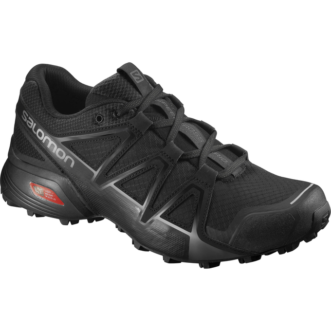 Salomon Singapore Mens Trail Running Shoes - SPEEDCROSS VARIO 2 Black | 52371-KAJQ